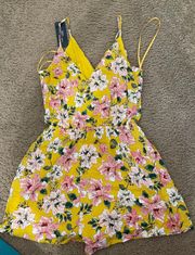 One Love Yellow Floral Romper