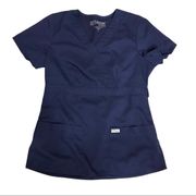 Grey’s Anatomy Navy Blue scrub top S shirt sleeve v-neck pockets scrubs