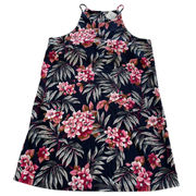 Simply Noelle Dress Womens Large X-Large Black Pink Green Floral Sleeveless Poly