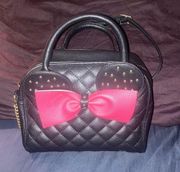 Black Quilted Olivia Miller Faux Leather Disney Minnie Mouse Crossbody Purse