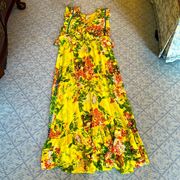 Tracy Reese Plenty Anthropologie silk flowy dress xl extra large floral sheer