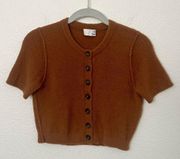 [Wilfred Free] Aritzia Size Small S Amber Earth Short Sleeve Shrunken Cardigan