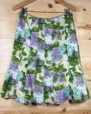 Ann Taylor Women's Floral Silk Blend Pleated A-Line Skirt Size 8 New w/o…