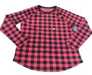 Eddie Bauer Red plaid thermal sleep shirt size xl