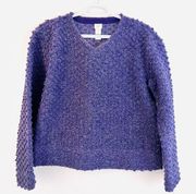 J. Jill Purple Textured Wool Blend Pullover Sweater ~ Size XS