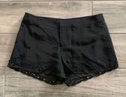 Joie black crochet trim shorts