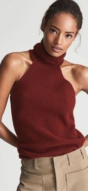 Reiss Clem Roll Neck Wool & Cashmere Blend Top M