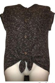 Bobbie Brooks Sz M Button Down Knot Top Sweater NEW NWT