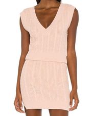 Revolve - Lovers + Friends Rylan Knit Vest & Drawstring Mini Skirt in Pink Cable