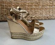 Bambo Women's Sling Back Buckle Espadrille Wedge Dress Sandals Size 5.5