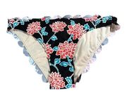 Vanilla Beach Women's Large Black Floral Bikini Bottom NEW