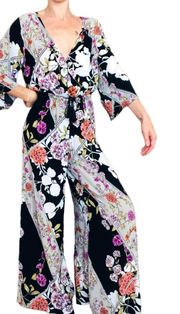 Colorful Floral Bohemian Wide Leg Jumpsuit