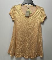 NWT Bordeaux by‎ Anthropologie Peach Sparkle Tee