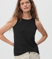 Everlane Black The Organic Cotton Cutaway Tank size Medium Minimalist Athleisure