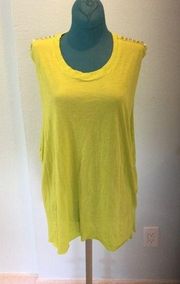 Lime Green Studded Tank Size Large EUC