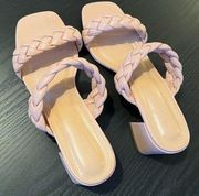 Braided block sandals