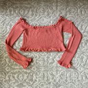 Ribbed Off-the-Shoulder Crop Top