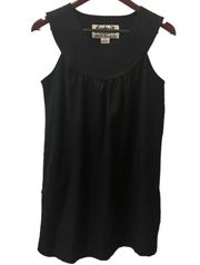 Black Wool Sleeveless Dress Jumper Retro M Pockets