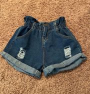 Paper Bag Denim Shorts 