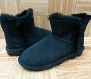 KIRKLAND Signature Genuine Sheepskin Black Shearling Short Boots Size 8