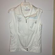 Calvin Klein Womens White Zip Front Golf Vest XS
