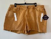 Women's Plus Size Mid-Rise Jean Shorts - Ava & Viv Rust 20 W NWT