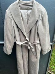 Ultra suede trench coat 18 women's beige