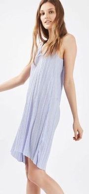 Topshop Pleated Midi Slip Dress Light Blue Lilac 8