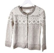 Telluride Clothing Co Lambswool Nordic Bejeweled Cardigan Sweater Small