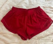 Hotty Hot II Low-Rise Short Size 8 2.5” Color: Dark Red
