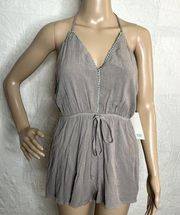 Taupe Tobi Backless Halter Romper