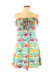 Judith March Strapless Love Birds Print Halter Dress Size Medium ~