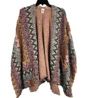 Anthropologie Akemi + Kin Alva Textured Chevron Knit Wrap Sweater Kimono