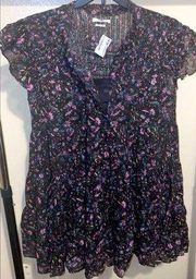 ÉTOILE Isabel Marant Lanikaye Floral Print Mini Dress Multico 36 US Small