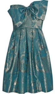 Teal And Gold Cocktail Dress