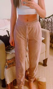 pink velvet sweatpants