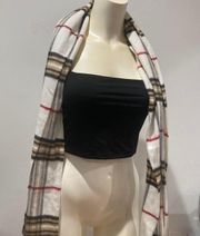 V Fraas Multicolor Plaid Oblong Scarf