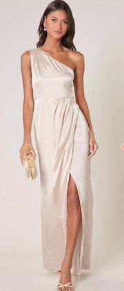 champagne satin dress