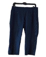 Chaps 12 Petite Blue and White Polkadot Capri Pants