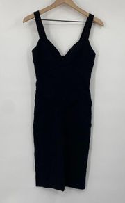 Diane von Furstenberg Benny Mini Dress Bandage Bodycon Sweetheart Black size 4