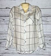 Thread+Supply NWT Size XS White & Black Windowpane Button Down Shirt