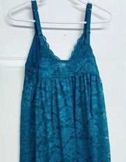 Torrid Babydoll Sheer Lace Nightgown Teddy Size 2 2X 18/20 Aqua