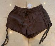 Pam & Gela NWT $165 100% Tencel Tie Up Shorts Sz P