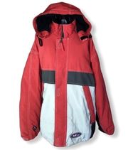 Vintage Elho Carving Winter Ski Snowboard Jacket Colorblock Red Tan Size XL