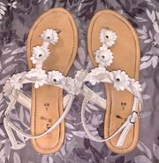 White Flower Sandals 