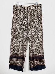 NWT Cache Black & Tan Printed Lightweight Wide Leg Pants