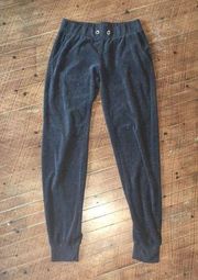 Bebe rhinestone velour gray joggers