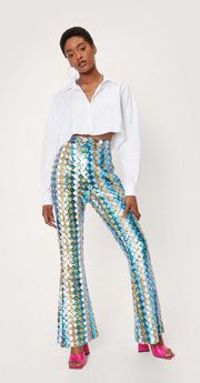 Nasty Gal High Waisted Sequin Flare Pants