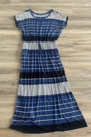 Ava & Viv 3X Plus Size Striped Blue Maxi Dress