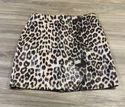 Mini Leather Cheetah Skirt